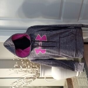 Under Armour Women's Cold Gear Charcoal Hoodie with Pink Accent